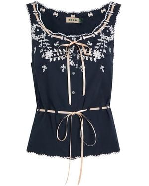 RIXO London Blusa Cassandra Con Ricamo