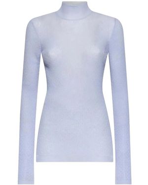Maison Margiela Gestrickter Pullover Mit Stehkragen - Blau