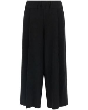 Issey Miyake Campagne Elasticated Wide Leg Pants - Black
