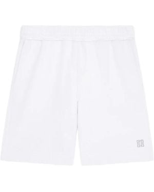 Givenchy 4G-Embroidered Cotton Shorts - White