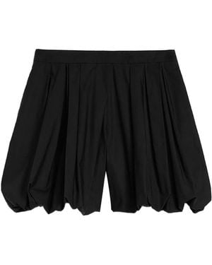 Jil Sander Gathered Balloon Poplin Shorts - Black