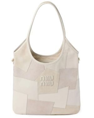 Miu Miu Bolso Ivy con diseño patchwork - Blanco