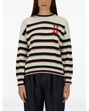 Herno Jersey De Rayas De Algodón - Negro
