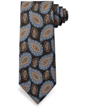 Bona Furtuna Paisley-Print Tie - Brown