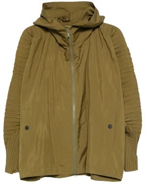 Homme Plissé Issey Miyake Zip-Up Bomber Jacket - Green