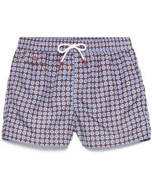Kiton フローラル トランクス水着 - ブルー