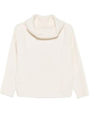 Loulou de Saison Sibyl Pullover Mit Wasserfallkragen - Weiß