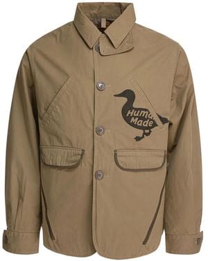 Human Made Duck-Print Button-Fastening Jacket - Green