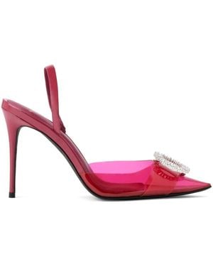 Black Suede Studio Isabel Leather Court Shoes - Pink