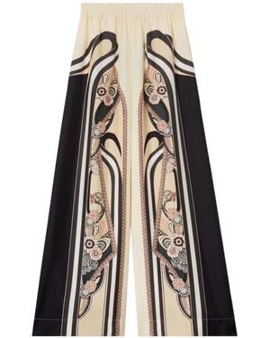 La DoubleJ Floral-Print Palazzo Pants - White