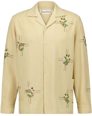 BAZISZT Embroidery Shirt - Natural