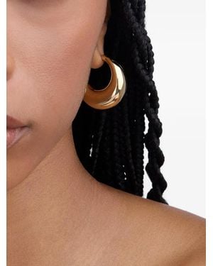 Jennifer Fisher Pendientes De Aro Con Diseño Acolchado - Negro