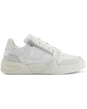 Giuseppe Zanotti Crocodile Print Side Zips Trainers - White