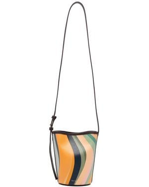Paul Smith Bolso Bombonera Mini A Rayas - Blanco