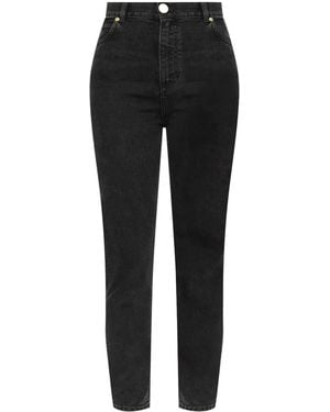 Balmain High-Rise Slim Fit Jeans - Black
