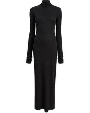 KHAITE Roll-Neck Long-Sleeve Dress - Black