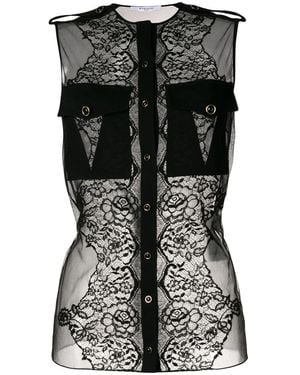 Givenchy Sleeveless Lace Blouse - Black