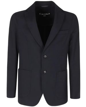 Circolo 1901 Fleece Notch-Lapel Cotton Blazer - Blue