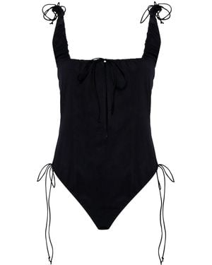 Elena Velez Scoop-Neck Sleeveless Body - Black