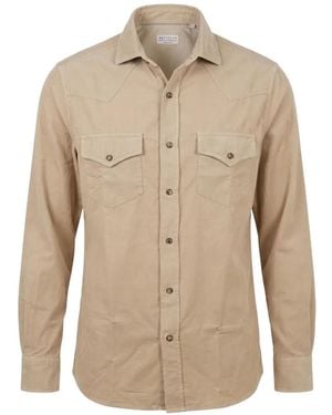 Brunello Cucinelli Western-Style Button-Down Shirt - Natural