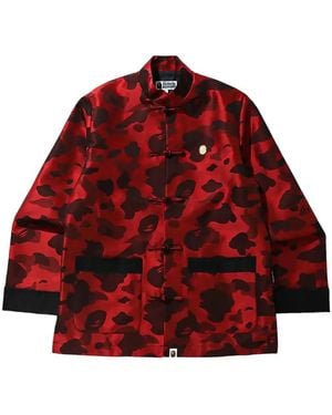 A Bathing Ape Color Camo Chinese Padded Jacket - Red