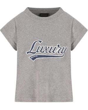 Balenciaga Luxury-Script T-Shirt - Gray