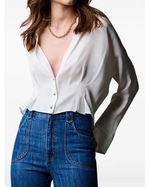 Hevron Blouse Regine À Coupe Crop - Grey