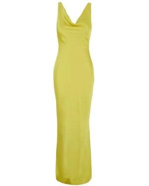 Norma Kamali Maxi Maria Gown Sleeveless Dress - Yellow