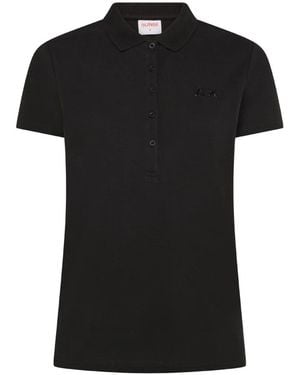 Sun 68 Logo-Embroidered Polo Shirt - Black