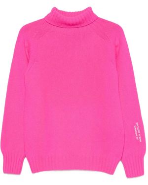 JW Anderson Roll-Neck Ribbed-Trim Sweater - Pink