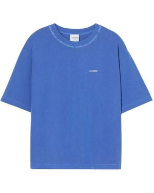 Closed Crew-Neck Logo-Detail T-Shirt - Blue