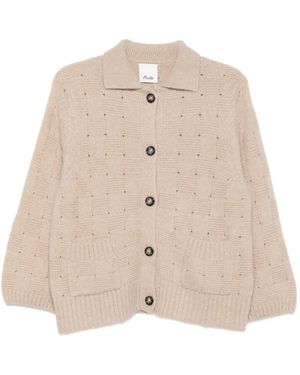 Allude Karierter Cardigan - Natur