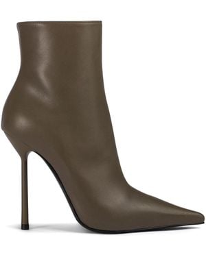 Le Silla Smooth Lambskin Bella Stiletto Ankle Boots - Brown