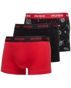 HUGO Slip De Bain À Bande Logo - Red