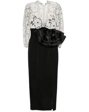 SILK LOVE & LACE Lace-Bow Dress - Black