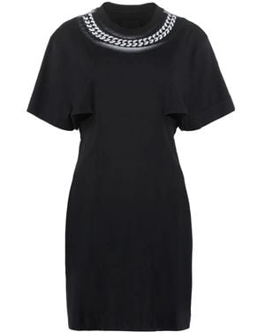 Givenchy Cutout Printed Cotton-Jersey Mini Dress - Black