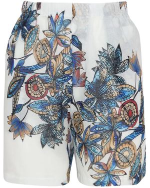 Amir Slama Short À Fleurs Imprimées - Bleu