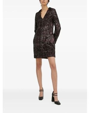 Samsøe & Samsøe Sequin-Embellishment Mini Dress - Black