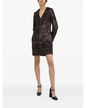 Samsøe & Samsøe Sequin-Embellishment Mini Dress - Black