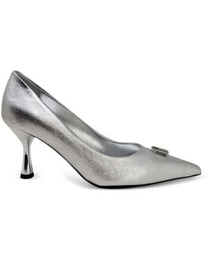 Madison Maison Annuc Lock-Detail Pointed Court Shoes - White