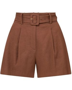 Veronica Beard Shorts Met Geplooid Detail - Bruin