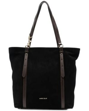 Marc Ellis Huda Suede Shoulder Bag - Black