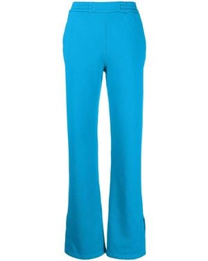 Off-White c/o Virgil Abloh Logo Wide-Leg Cotton Joggers - Blue