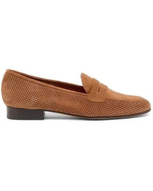 CAREL PARIS Mocassins En Daim À Perforations - Brown