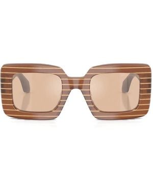 Giorgio Armani Striped Rectangle Sunglasses - Pink