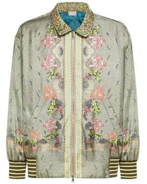 Pierre Louis Mascia Floral-Print Zip-Up Jacket - Green