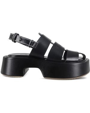 JW Anderson Leather Court Shoes - Black