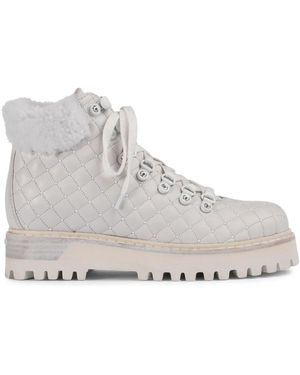 Le Silla St. Moritz 40Mm Quilted Combat Boots - Grey