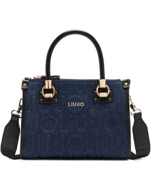 Liu Jo Kleine Tote Bag Mit Logo-Prägung - Blau