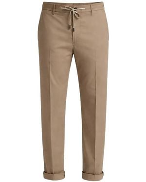 Peserico Drawstring Poplin Track Trousers - Natural